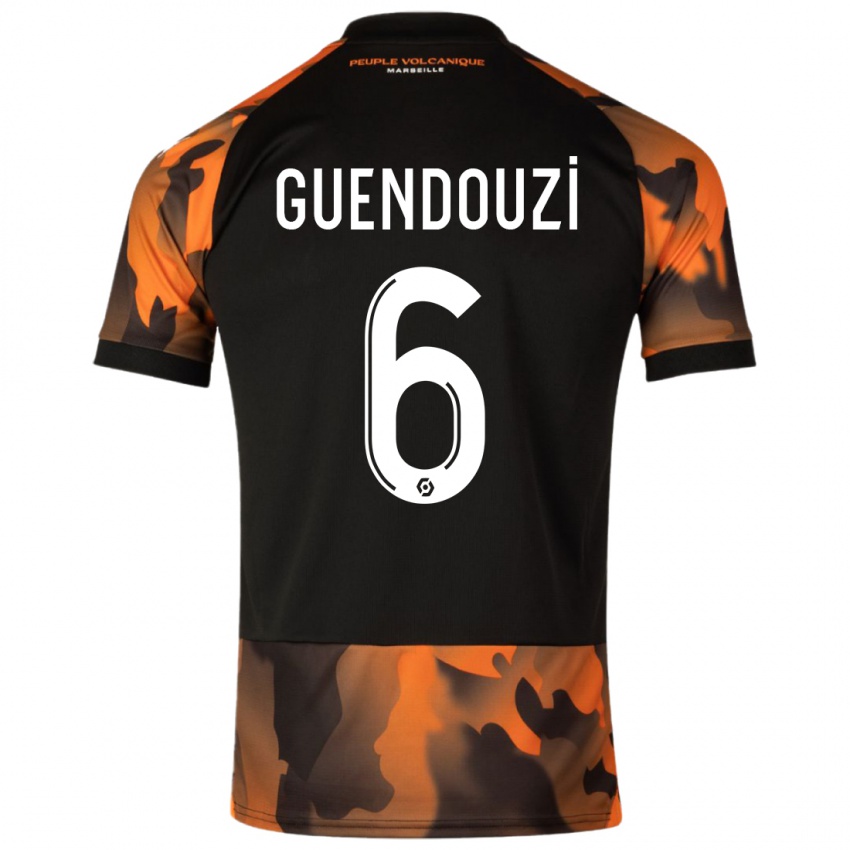 Homem Camisola Matteo Guendouzi #6 Preto Laranja Terceiro 2023/24 Camisa Brasil