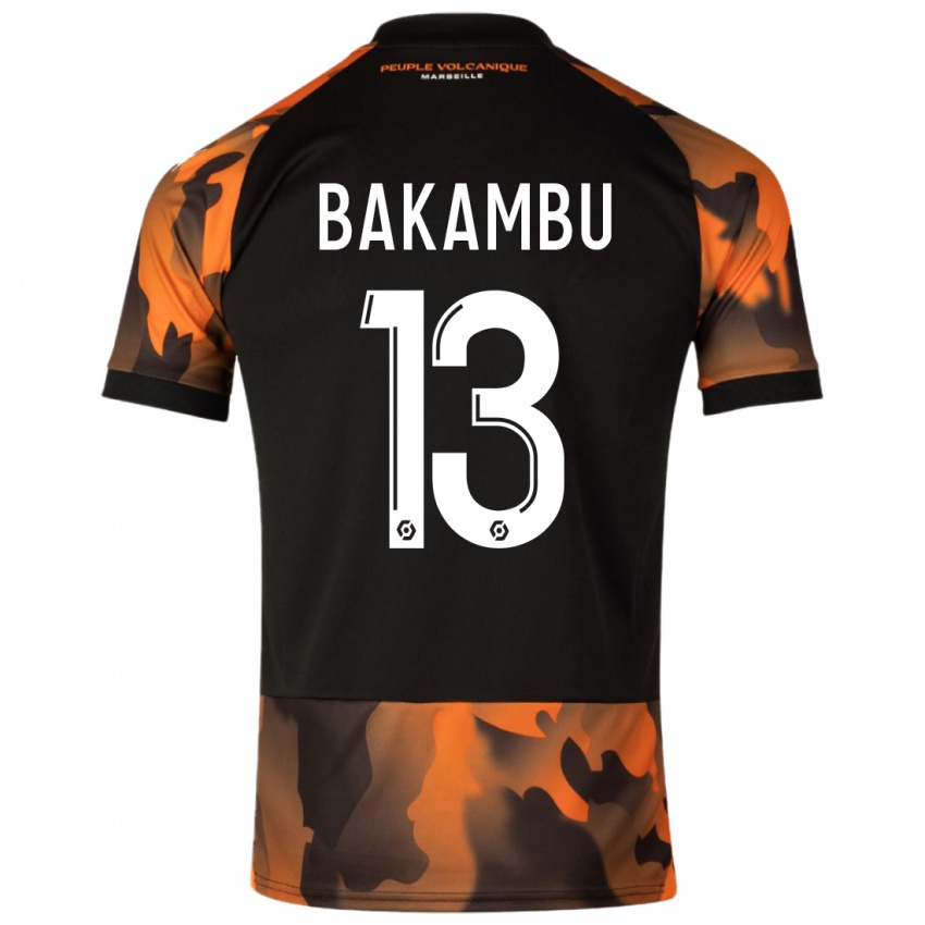 Homem Camisola Cedric Bakambu #13 Preto Laranja Terceiro 2023/24 Camisa Brasil