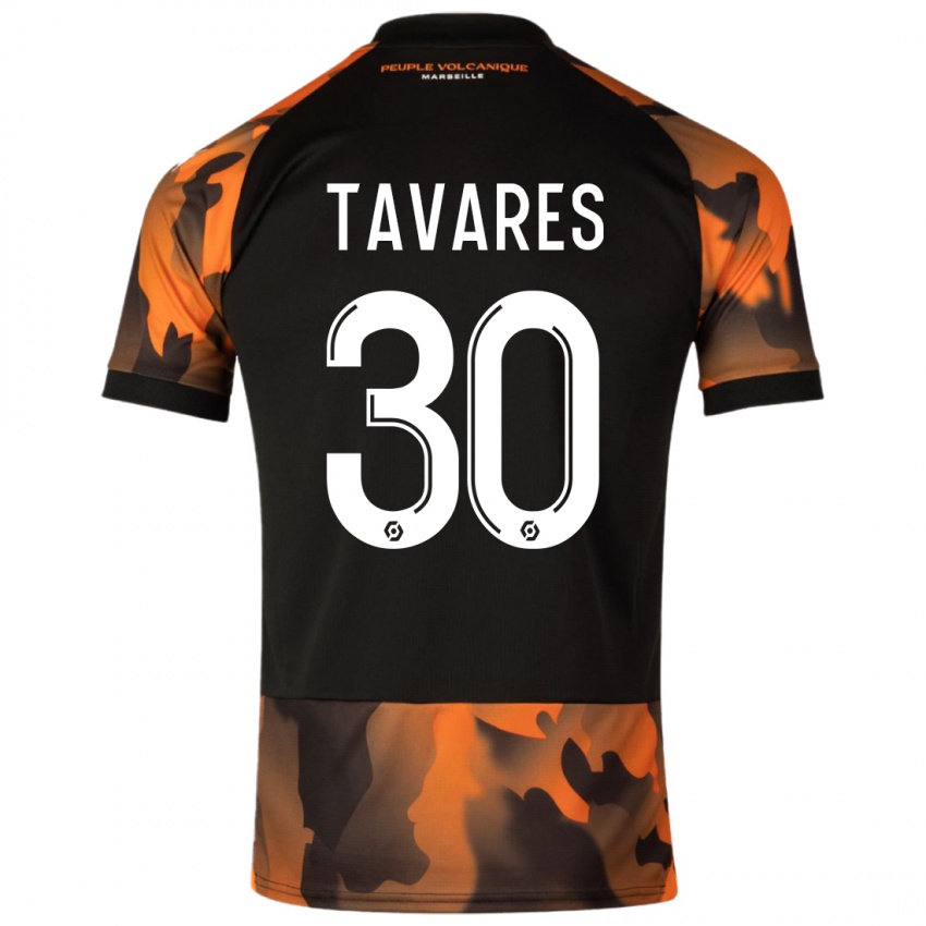 Homem Camisola Nuno Tavares #30 Preto Laranja Terceiro 2023/24 Camisa Brasil