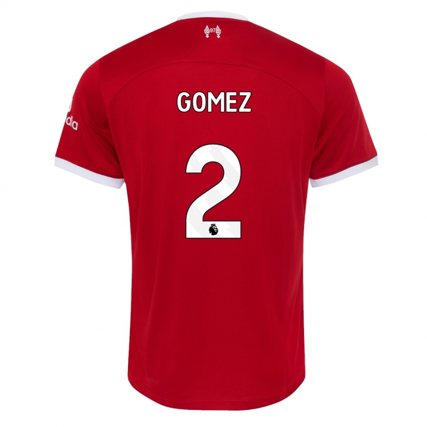 Mulher Camisola Joe Gomez #2 Vermelho Principal 2023/24 Camisa Brasil