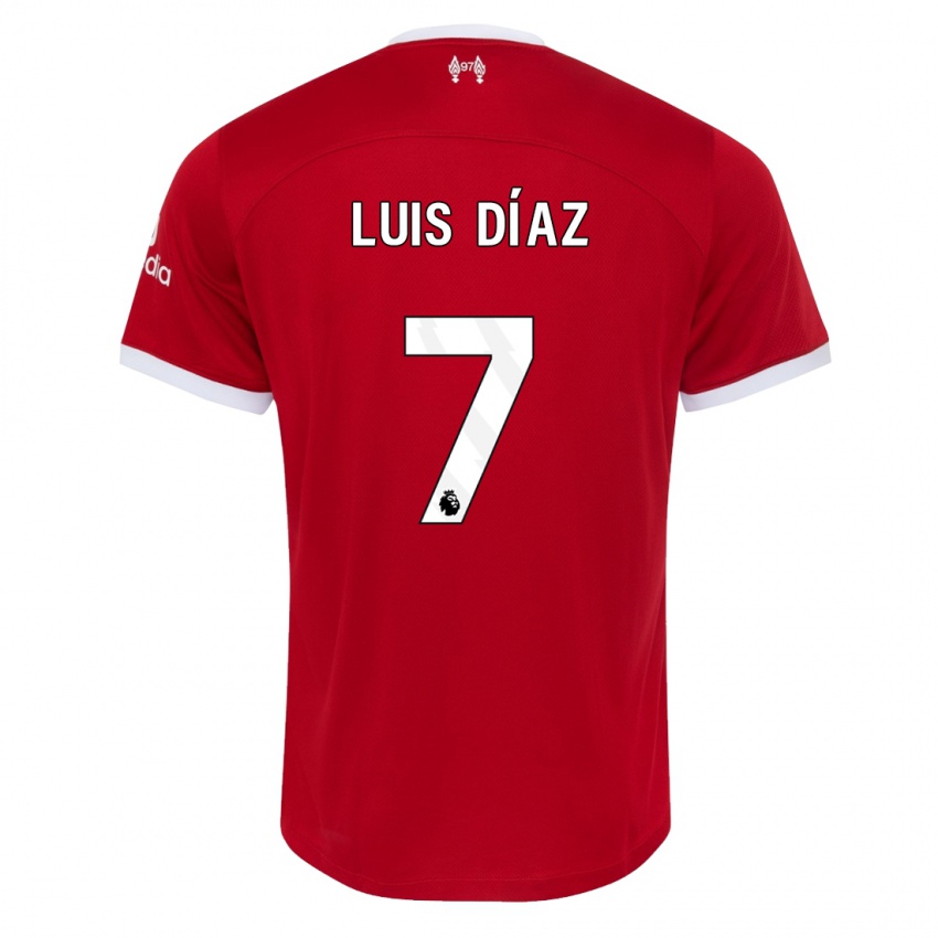 Mulher Camisola Luis Diaz #7 Vermelho Principal 2023/24 Camisa Brasil