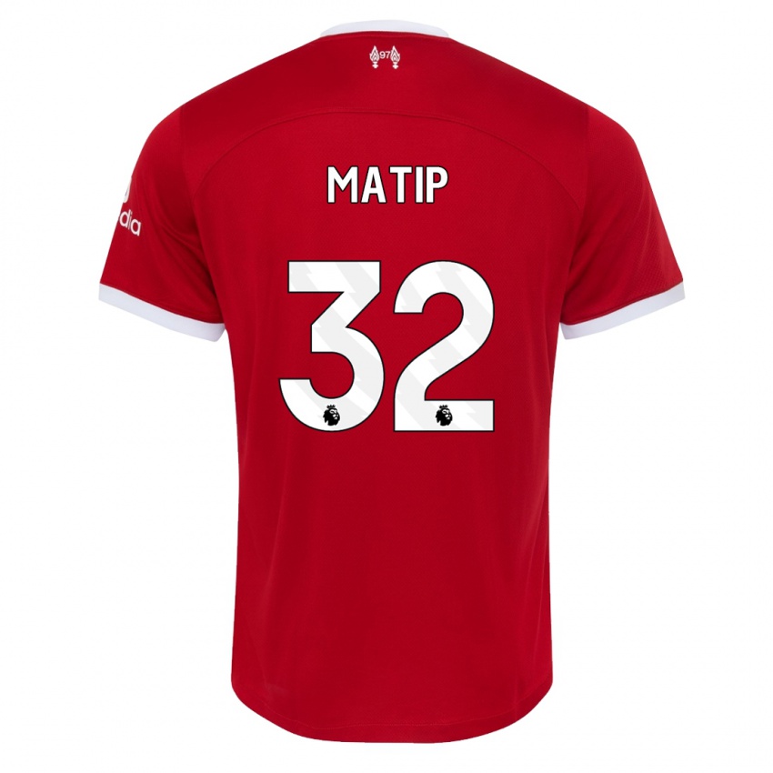 Mulher Camisola Joel Matip #32 Vermelho Principal 2023/24 Camisa Brasil