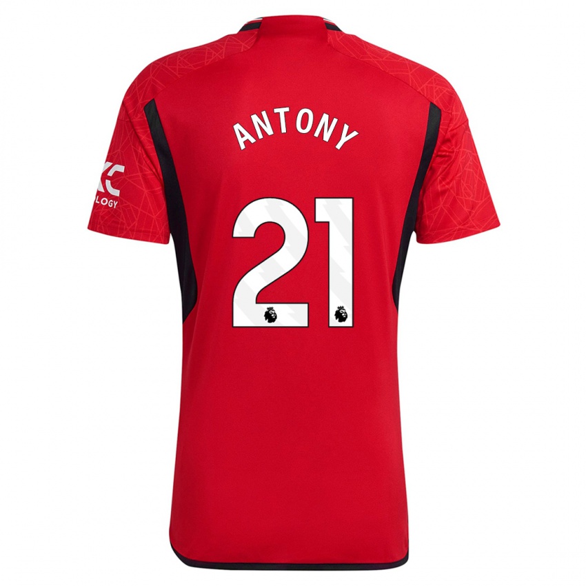 Mulher Camisola Antony #21 Vermelho Principal 2023/24 Camisa Brasil