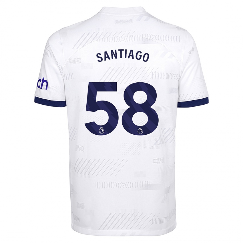 Mulher Camisola Yago Santiago #58 Branco Principal 2023/24 Camisa Brasil