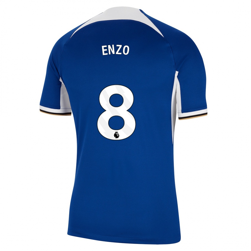 Mulher Camisola Enzo Fernandez #8 Azul Principal 2023/24 Camisa Brasil