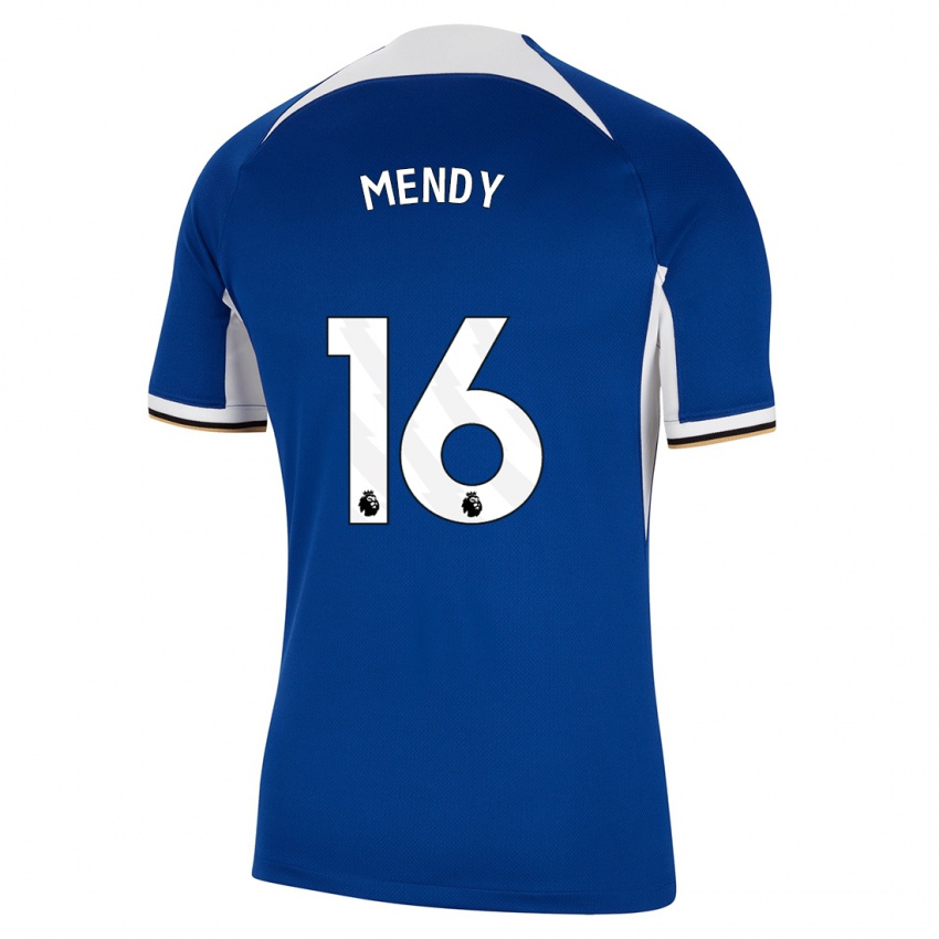 Mulher Camisola Edouard Mendy #16 Azul Principal 2023/24 Camisa Brasil