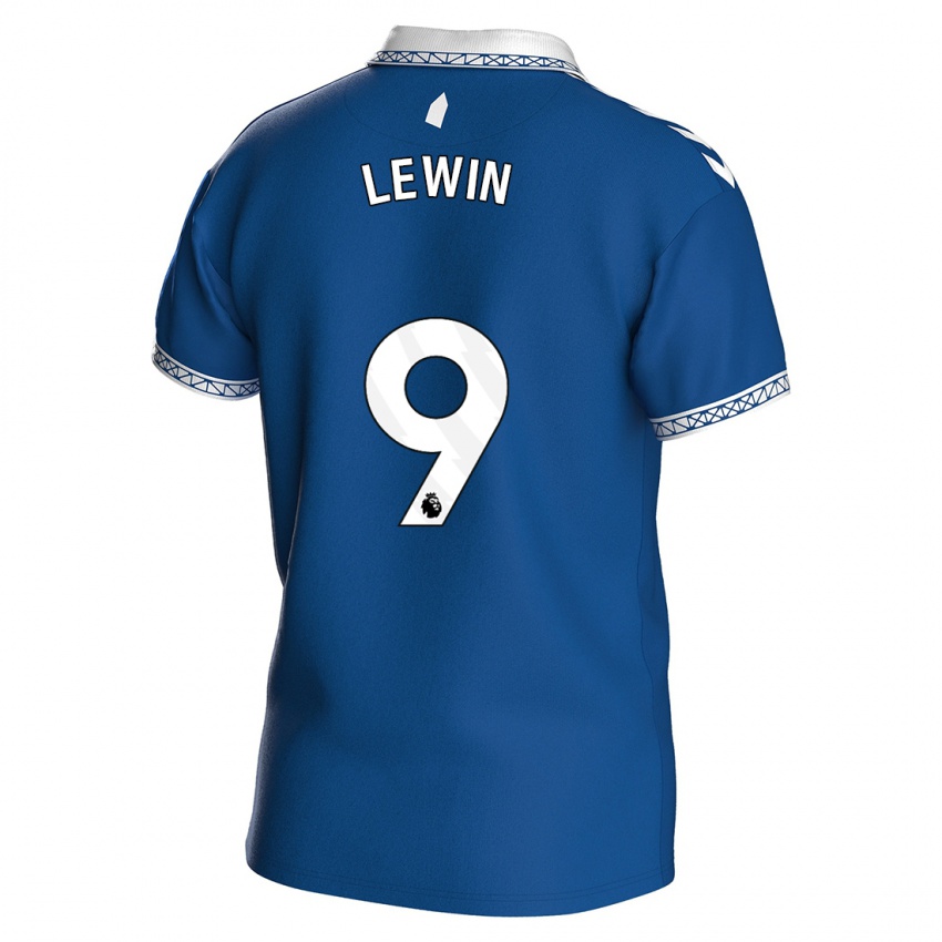 Mulher Camisola Dominic Calvert-Lewin #9 Azul Real Principal 2023/24 Camisa Brasil