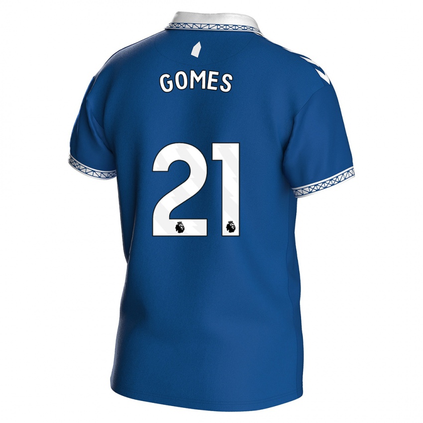Mulher Camisola Andre Gomes #21 Azul Real Principal 2023/24 Camisa Brasil