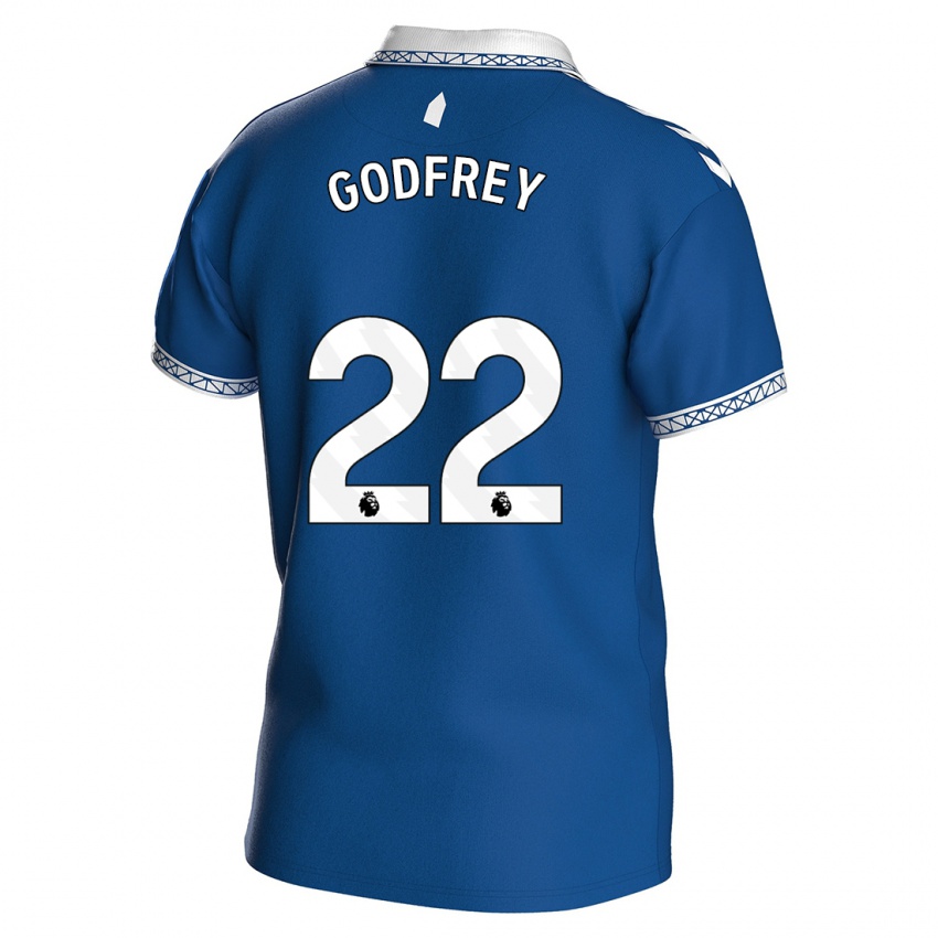 Mulher Camisola Ben Godfrey #22 Azul Real Principal 2023/24 Camisa Brasil