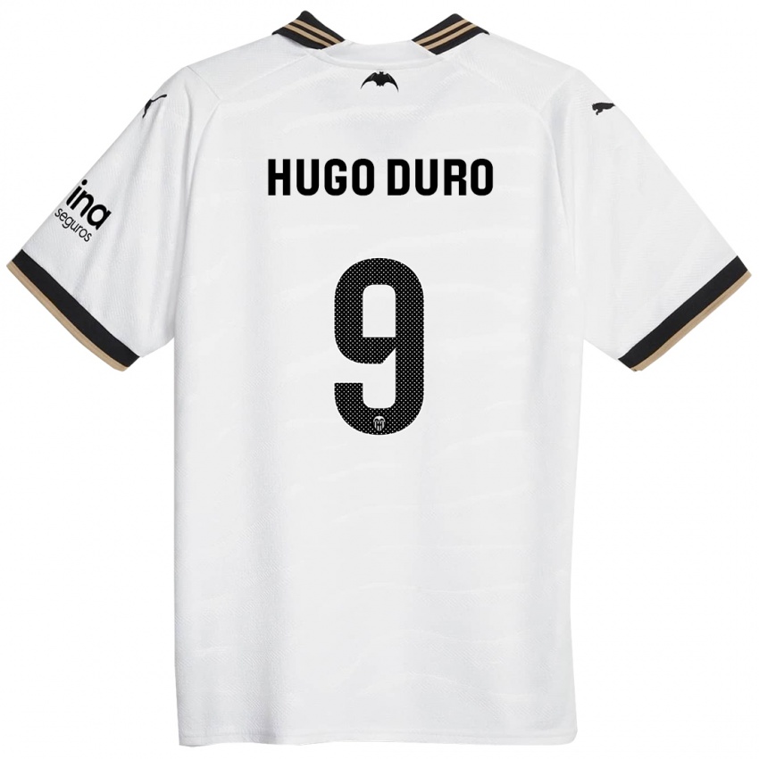 Mulher Camisola Hugo Duro #9 Branco Principal 2023/24 Camisa Brasil