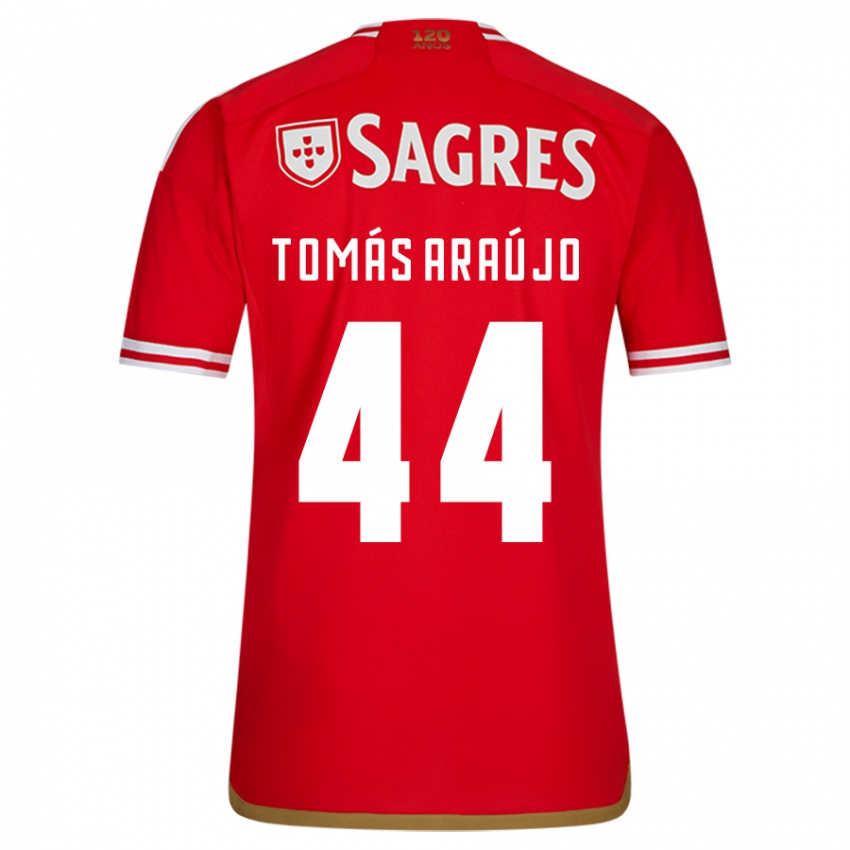 Mulher Camisola Tomas Araujo #44 Vermelho Principal 2023/24 Camisa Brasil