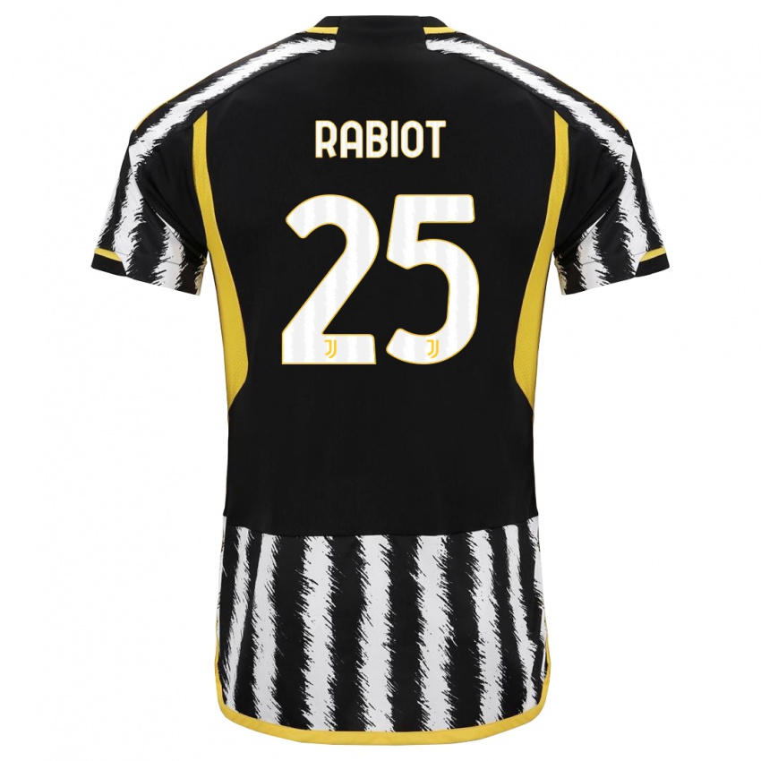 Mulher Camisola Adrien Rabiot #25 Preto Branco Principal 2023/24 Camisa Brasil