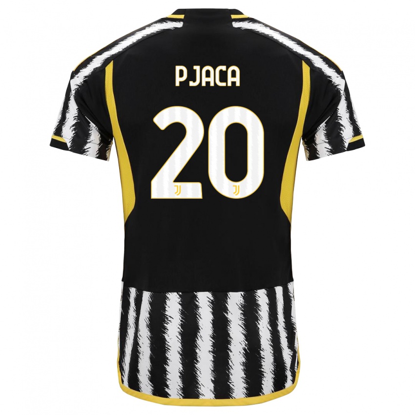 Mulher Camisola Marko Pjaca #20 Preto Branco Principal 2023/24 Camisa Brasil