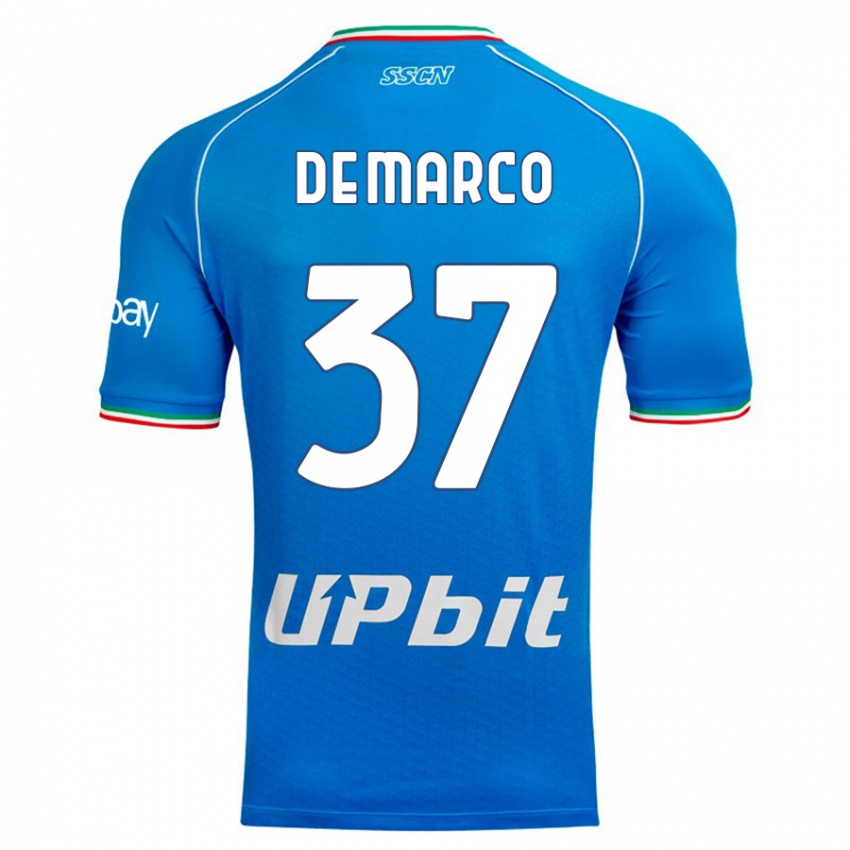 Mulher Camisola Francesco De Marco #37 Céu Azul Principal 2023/24 Camisa Brasil
