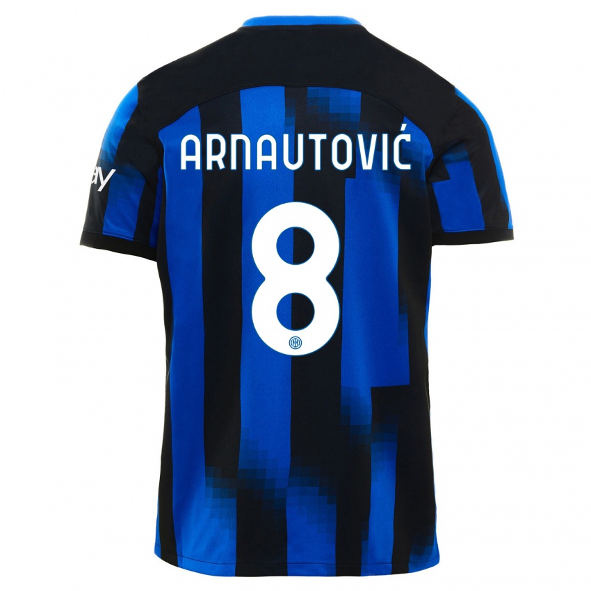 Mulher Camisola Marko Arnautovic #8 Preto Azul Principal 2023/24 Camisa Brasil