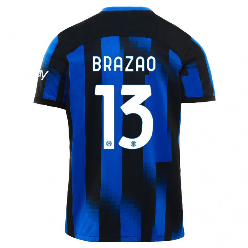 Mulher Camisola Gabriel Brazao #13 Preto Azul Principal 2023/24 Camisa Brasil
