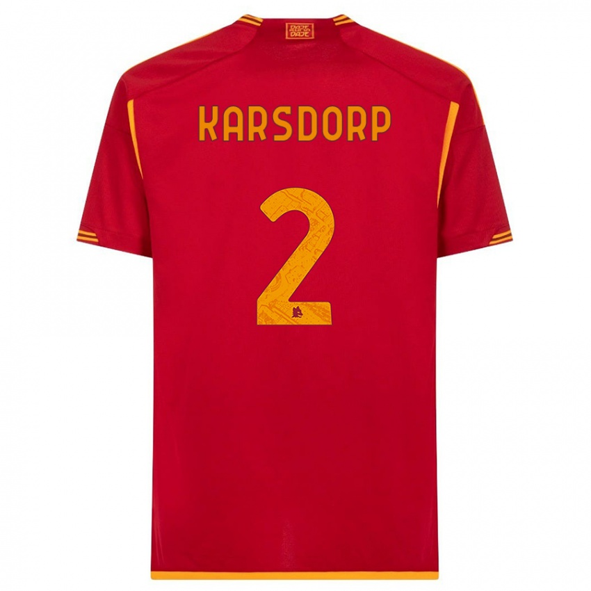 Mulher Camisola Rick Karsdorp #2 Vermelho Principal 2023/24 Camisa Brasil