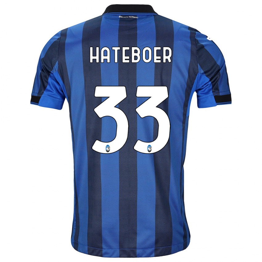 Mulher Camisola Hans Hateboer #33 Preto Azul Principal 2023/24 Camisa Brasil