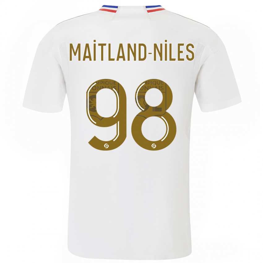 Mulher Camisola Ainsley Maitland-Niles #98 Branco Principal 2023/24 Camisa Brasil