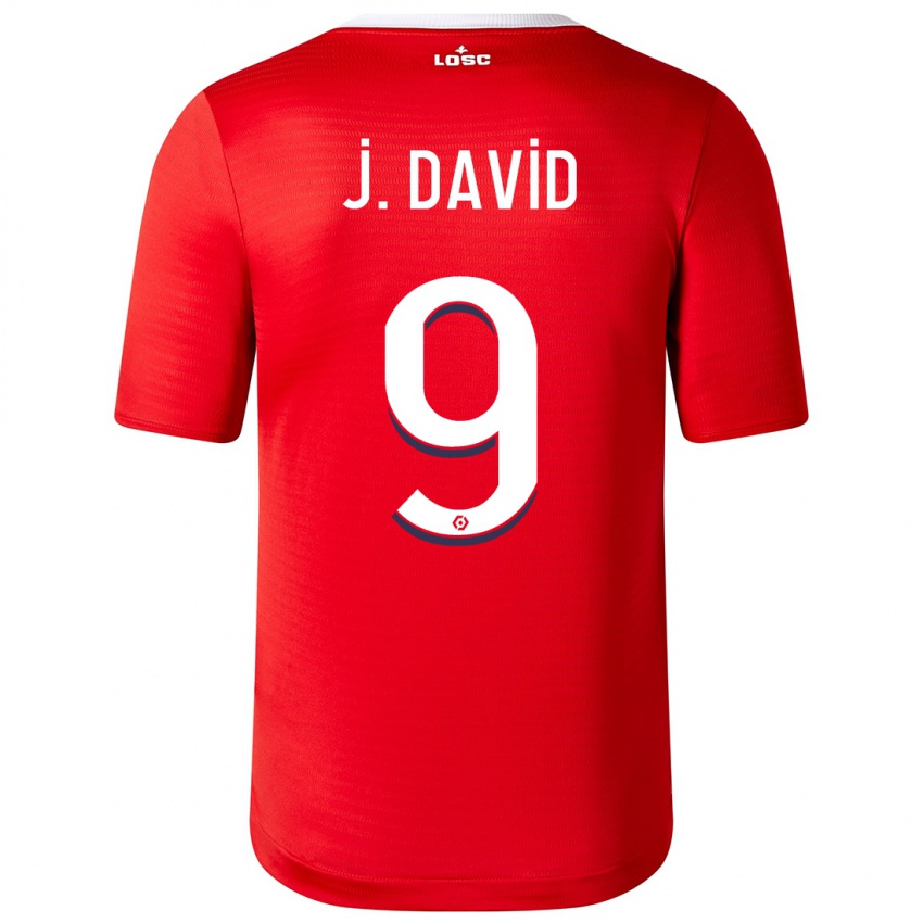 Mulher Camisola Jonathan David #9 Vermelho Principal 2023/24 Camisa Brasil