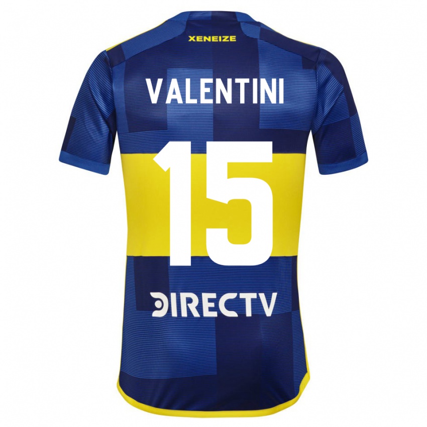 Mulher Camisola Nicolas Valentini #15 Azul Escuro Amarelo Principal 2023/24 Camisa Brasil
