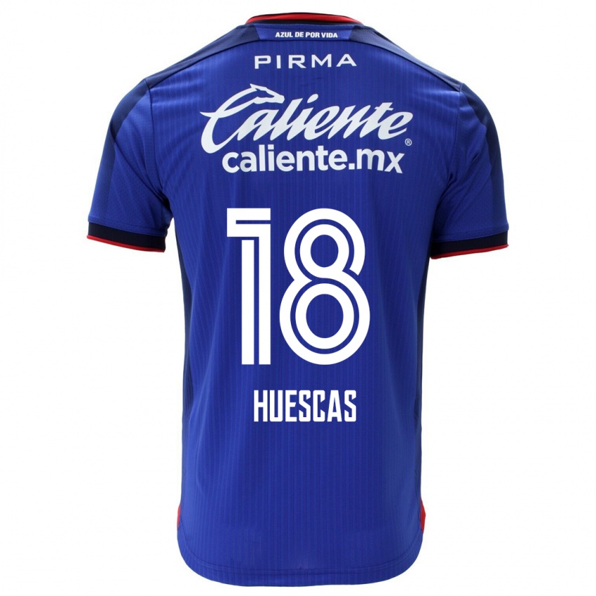 Mulher Camisola Rodrigo Huescas #18 Azul Principal 2023/24 Camisa Brasil