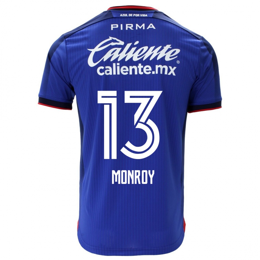 Mulher Camisola Daniela Monroy #13 Azul Principal 2023/24 Camisa Brasil