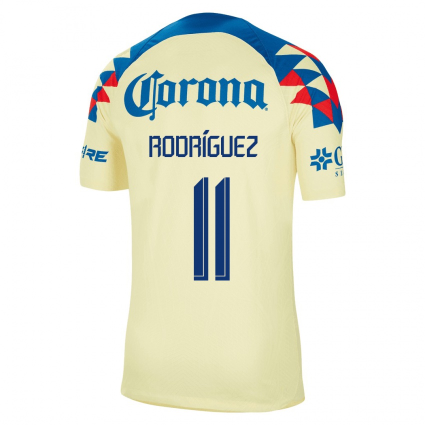 Mulher Camisola Jonathan Rodriguez #11 Amarelo Principal 2023/24 Camisa Brasil