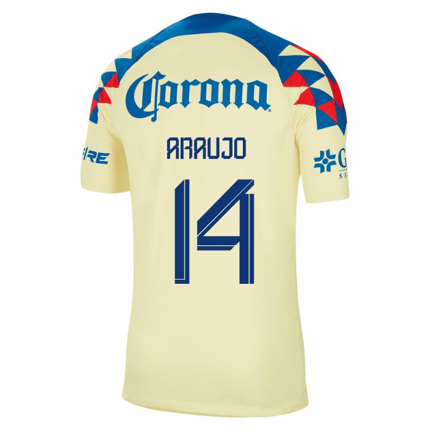 Mulher Camisola Nestor Araujo #14 Amarelo Principal 2023/24 Camisa Brasil