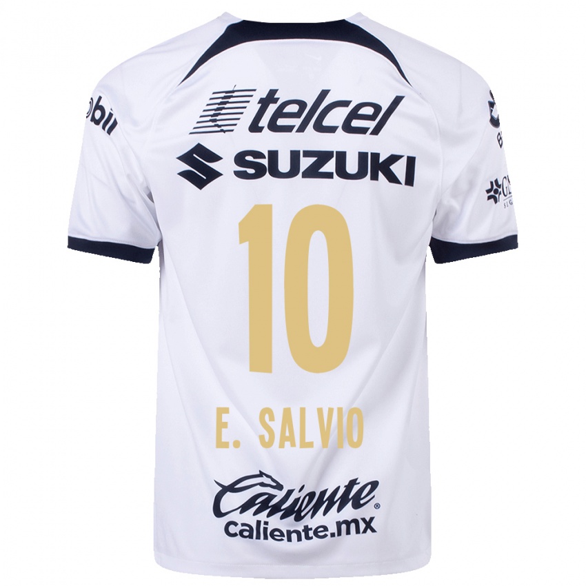 Mulher Camisola Eduardo Salvio #10 Branco Principal 2023/24 Camisa Brasil