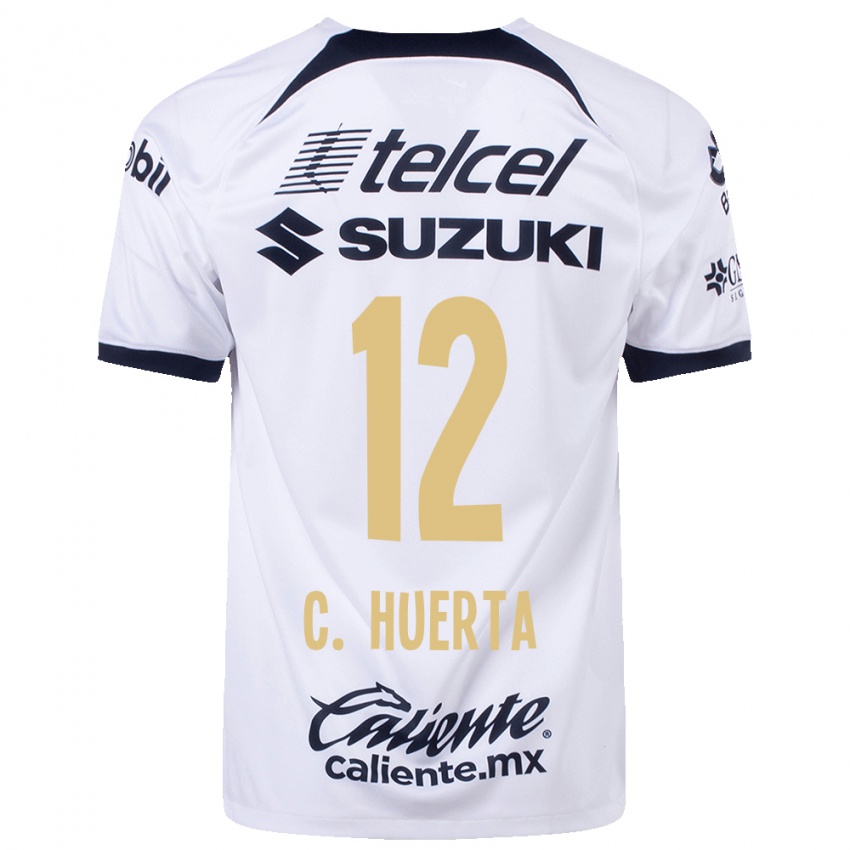 Mulher Camisola Cesar Huerta #12 Branco Principal 2023/24 Camisa Brasil