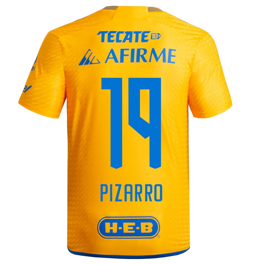Mulher Camisola Guido Pizarro #19 Amarelo Principal 2023/24 Camisa Brasil