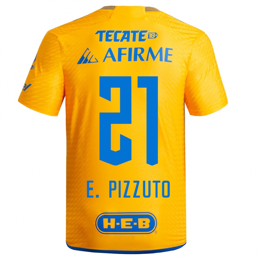 Mulher Camisola Eugenio Pizzuto #21 Amarelo Principal 2023/24 Camisa Brasil