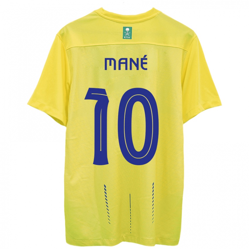 Mulher Camisola Sadio Mane #10 Amarelo Principal 2023/24 Camisa Brasil