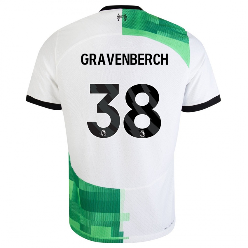 Mulher Camisola Ryan Gravenberch #38 Branco Verde Alternativa 2023/24 Camisa Brasil