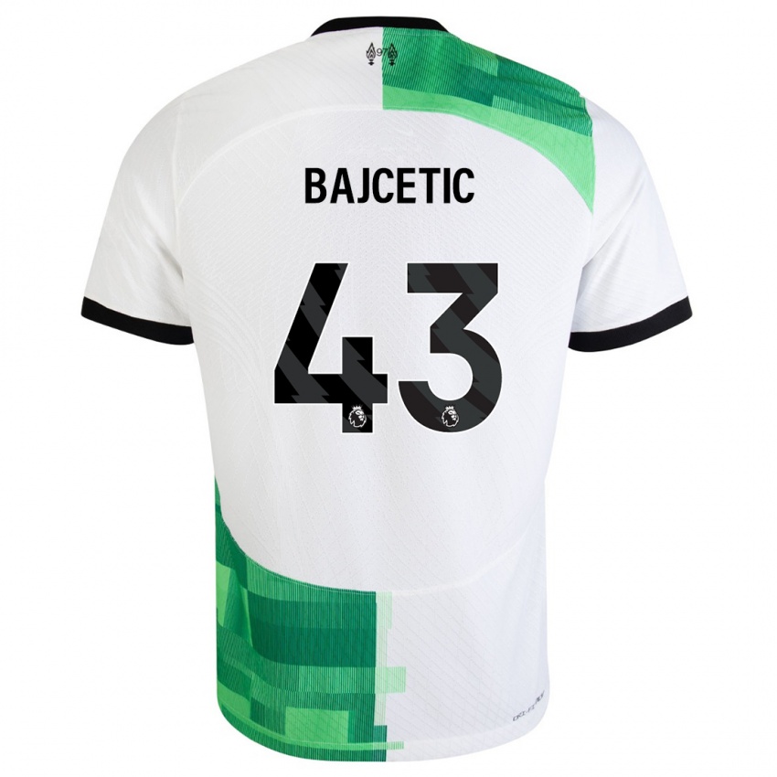 Mulher Camisola Stefan Bajcetic #43 Branco Verde Alternativa 2023/24 Camisa Brasil