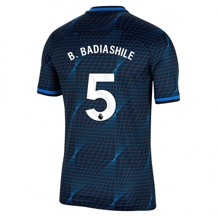 Mulher Camisola Benoît Badiashile #5 Azul Escuro Alternativa 2023/24 Camisa Brasil