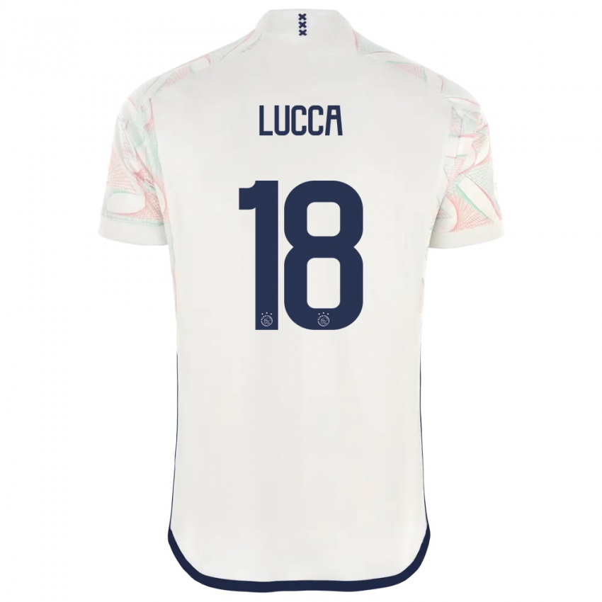 Mulher Camisola Lorenzo Lucca #18 Branco Alternativa 2023/24 Camisa Brasil