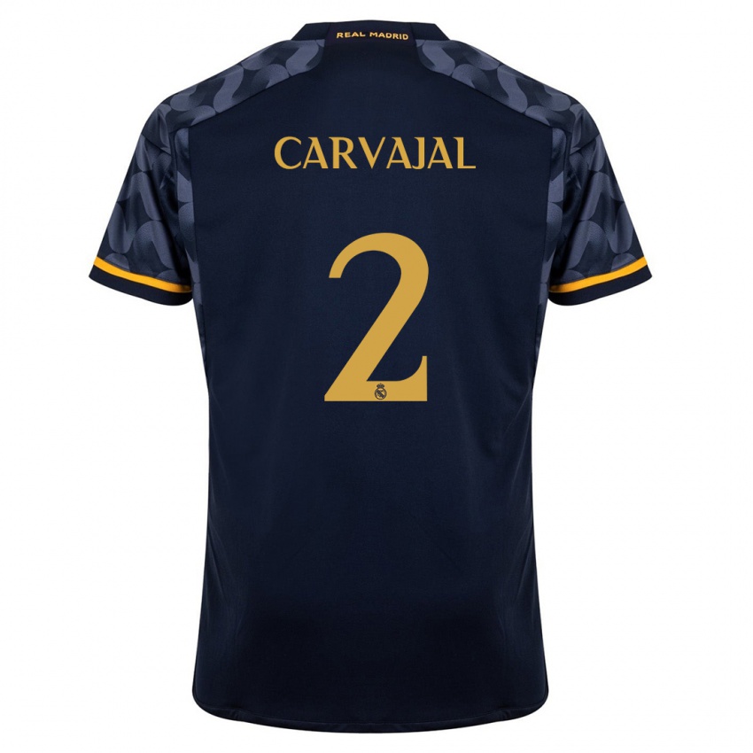 Mulher Camisola Daniel Carvajal #2 Azul Escuro Alternativa 2023/24 Camisa Brasil
