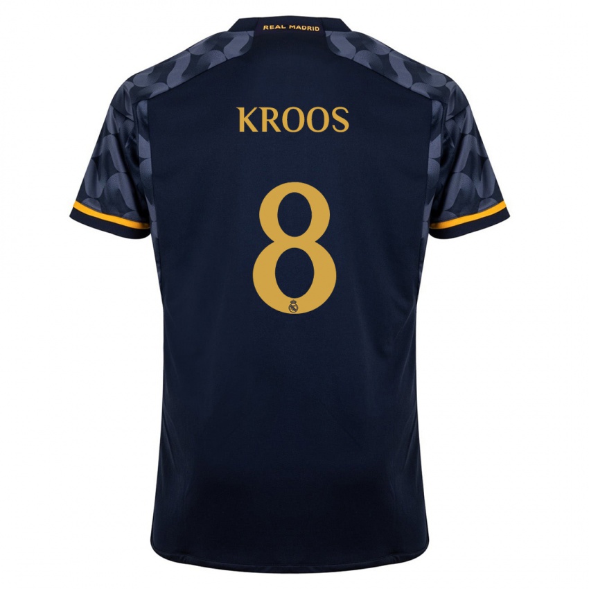 Mulher Camisola Toni Kroos #8 Azul Escuro Alternativa 2023/24 Camisa Brasil