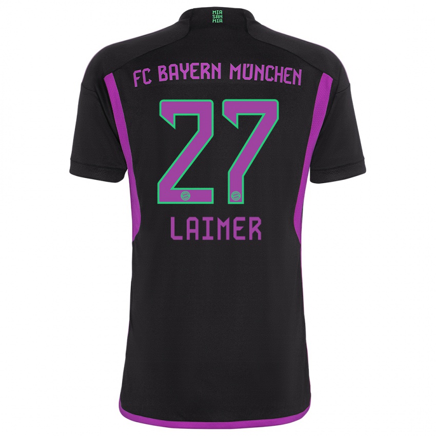 Mulher Camisola Konrad Laimer #27 Preto Alternativa 2023/24 Camisa Brasil
