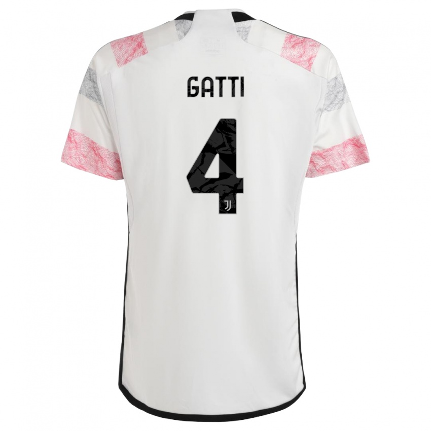 Mulher Camisola Federico Gatti #4 Branco Rosa Alternativa 2023/24 Camisa Brasil