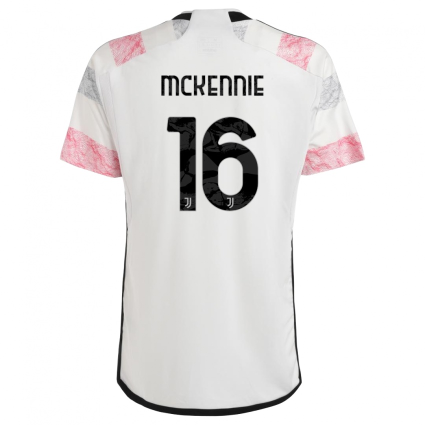 Mulher Camisola Weston Mckennie #16 Branco Rosa Alternativa 2023/24 Camisa Brasil