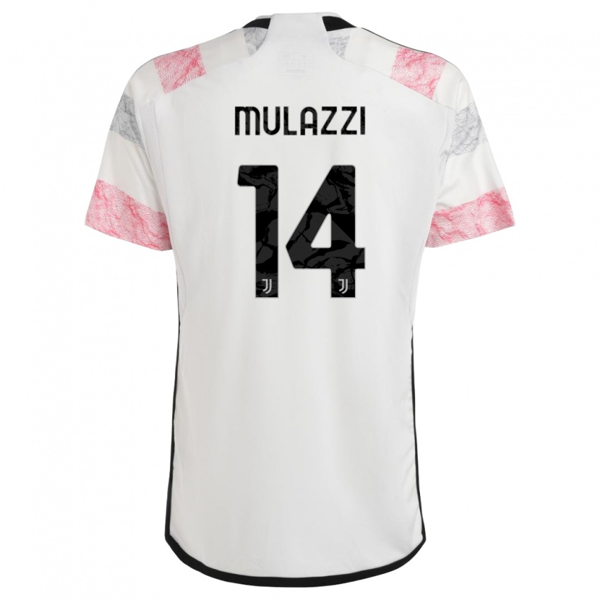 Mulher Camisola Gabriele Mulazzi #14 Branco Rosa Alternativa 2023/24 Camisa Brasil