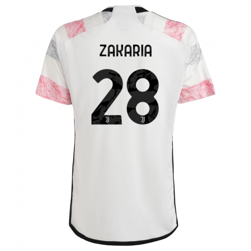Mulher Camisola Denis Zakaria #28 Branco Rosa Alternativa 2023/24 Camisa Brasil