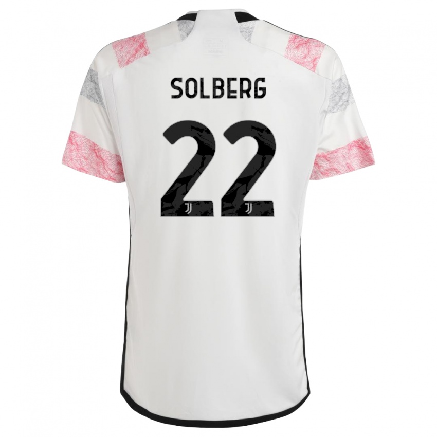 Mulher Camisola Elias Solberg #22 Branco Rosa Alternativa 2023/24 Camisa Brasil