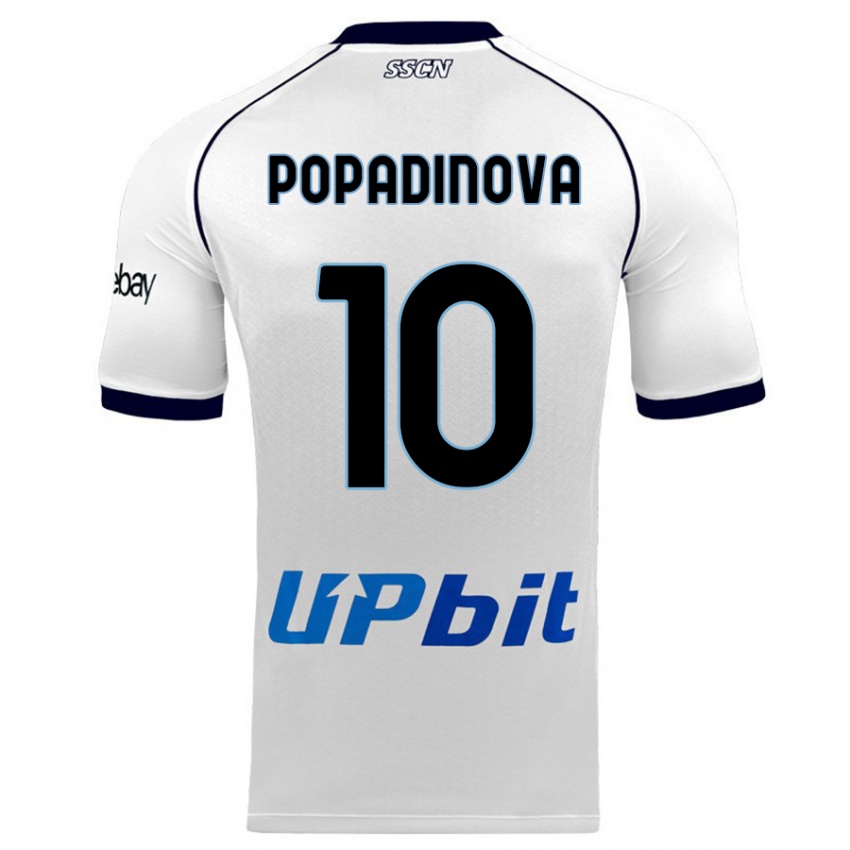 Mulher Camisola Evdokiya Popadinova #10 Branco Alternativa 2023/24 Camisa Brasil