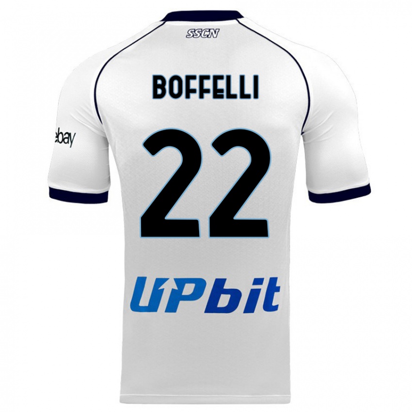 Mulher Camisola Valerio Boffelli #22 Branco Alternativa 2023/24 Camisa Brasil