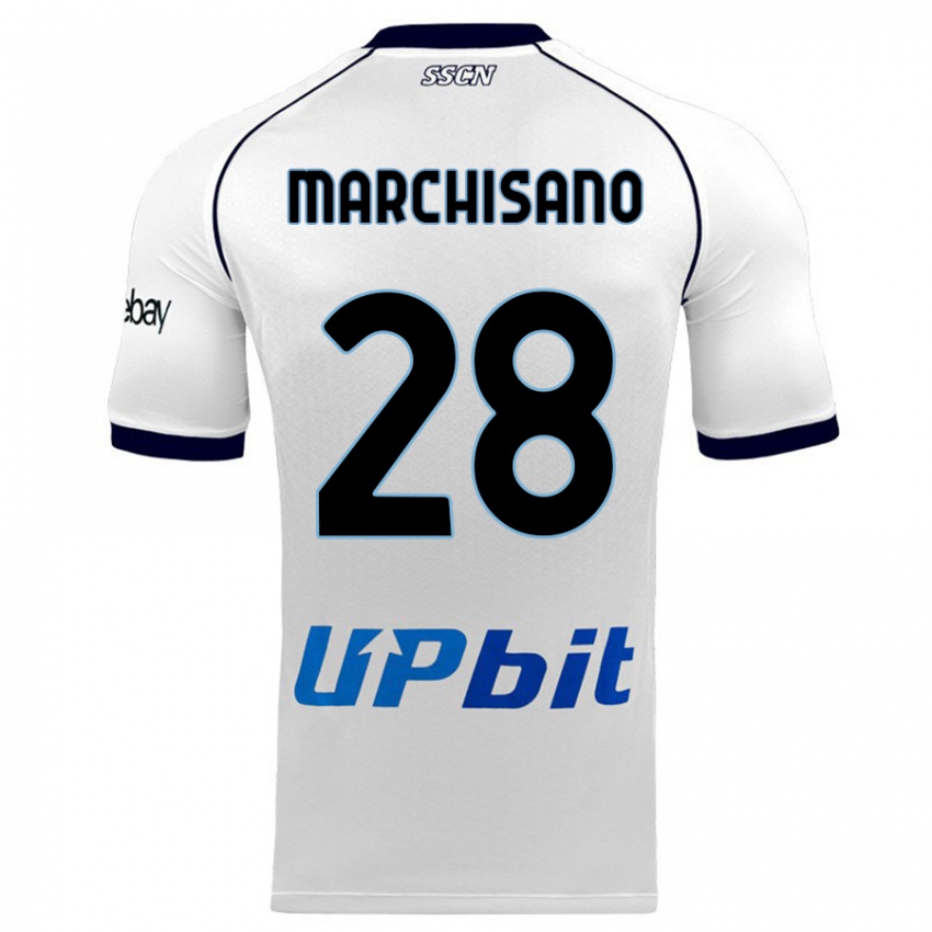 Mulher Camisola Matteo Marchisano #28 Branco Alternativa 2023/24 Camisa Brasil