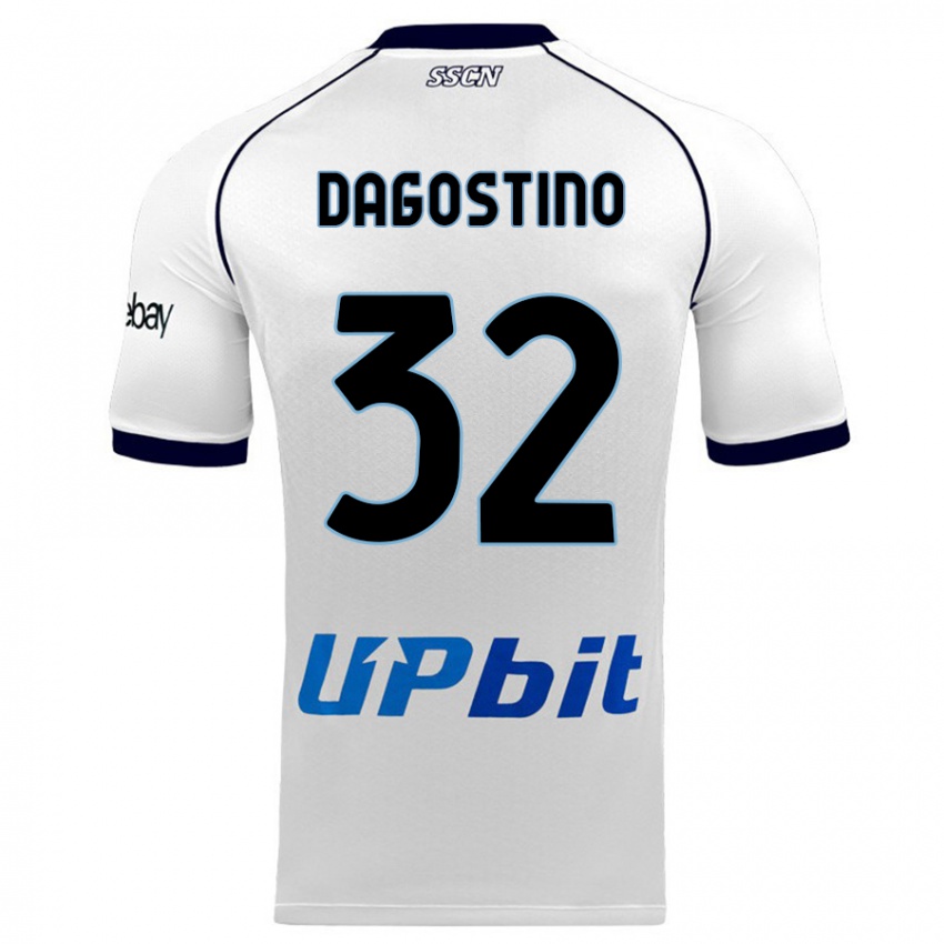Mulher Camisola Giuseppe Dagostino #32 Branco Alternativa 2023/24 Camisa Brasil